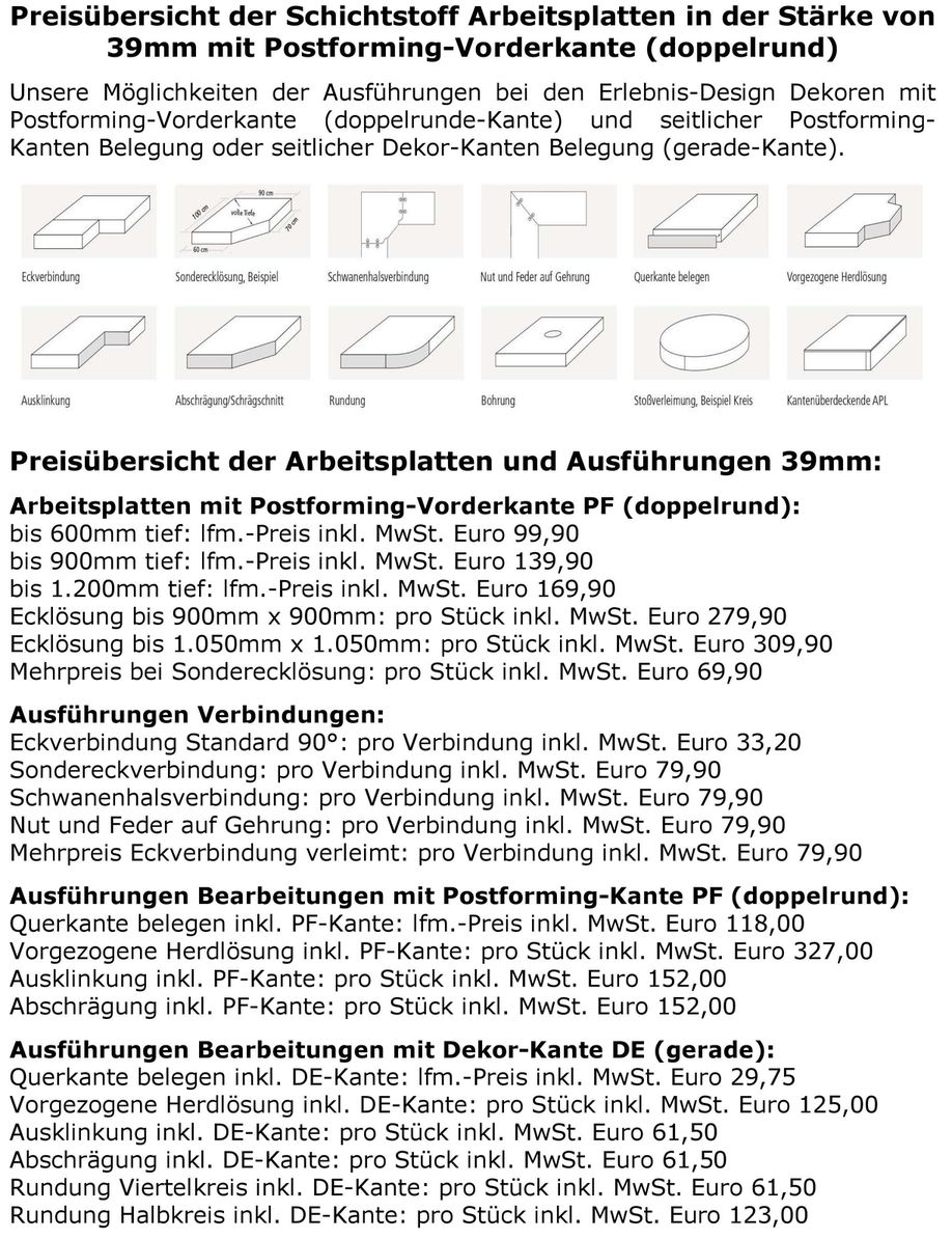 Hanseatisches Arbeitsplatten Kontor Schichtstoff Kuchen