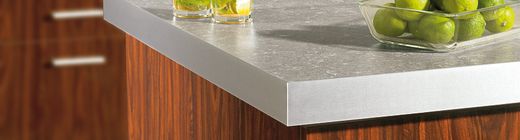 Arbeitsplatten der Holz Dekorkollektion 100mm stark mit ABS-Vorderkante (eckig)